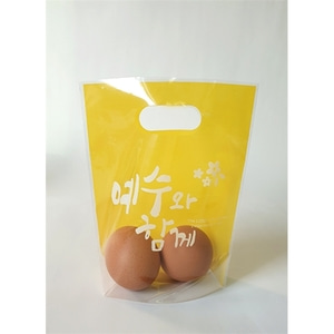 부활절 손잡이비닐가방 KJ24 - 노랑꽃잎 (20매)