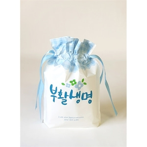 부활절 비닐끈주머니 KJ24 - 파랑체크 (10매)